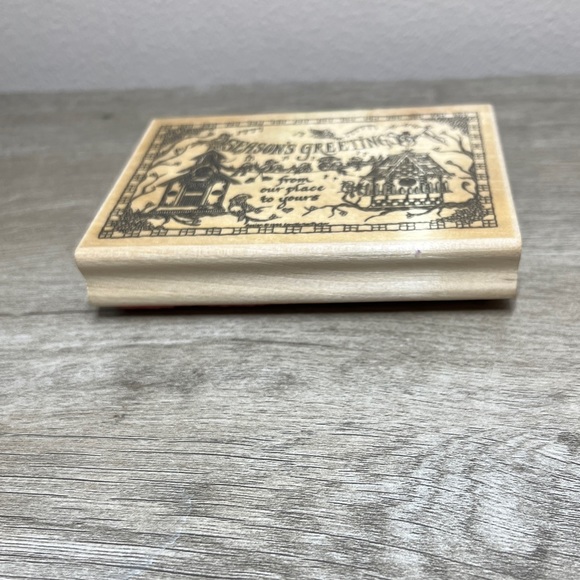 Hampton Art Rubber Stamps “Season's Greetings From Our Place to Yours” Christmas - Picture 3 of 8
